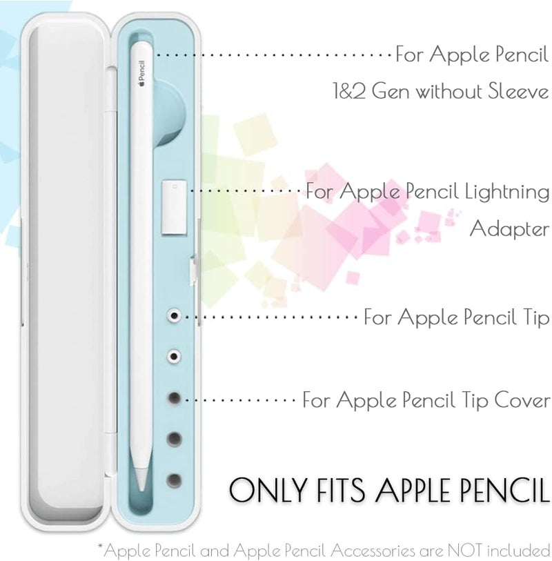 Meowster Carrying Case for Apple Pencil 2nd Gen and 1st Generation - Storage Box with Lid for Apple Pencil - Pen Protective Case for iPad Pencil - Holder Accessories - Shock-Absorption (Blue) - Image 1